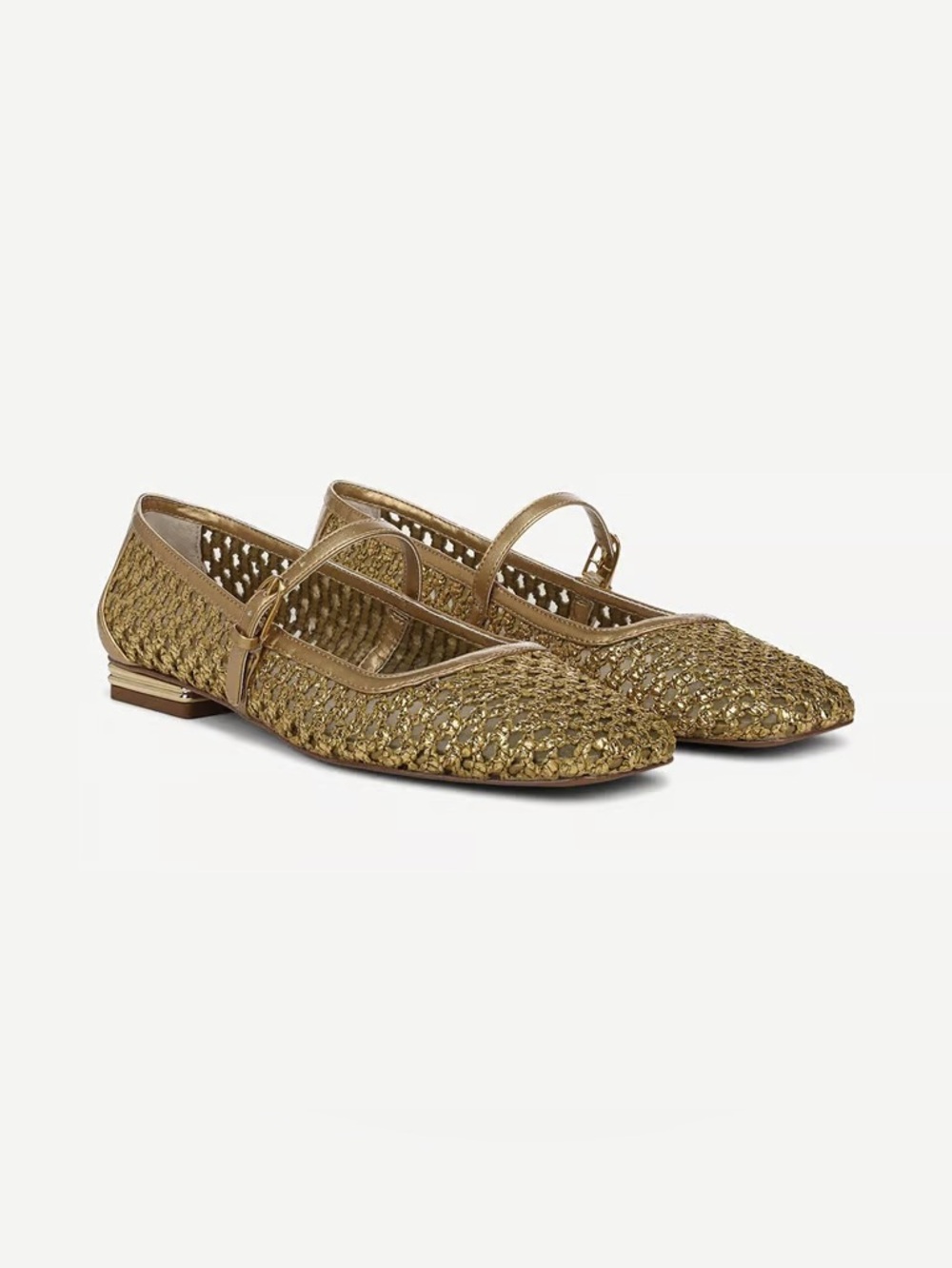 FRANCO SARTO TINSLEY 2 MARY JANE FLATS  GOLD 9
